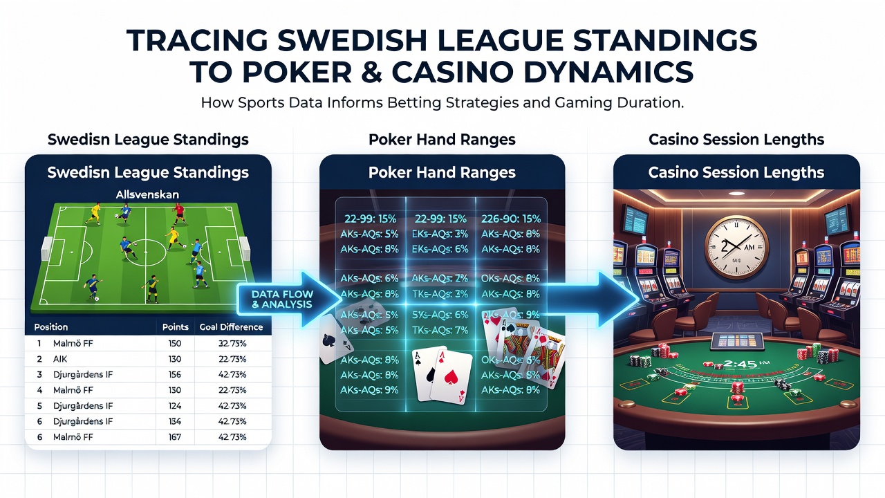 Casino floor with players at poker tables during extended evening sessions linked to sports betting results